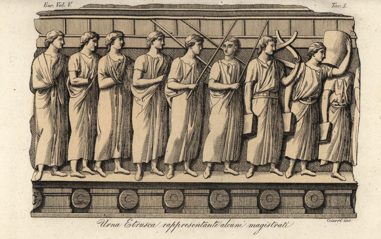 Magistraten van een oude Etruskische urn door Luigi Giarrè