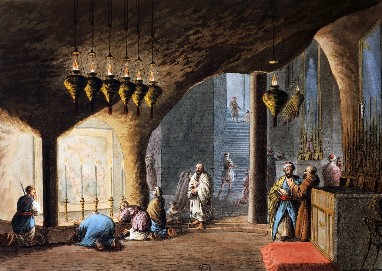 Grot van de Geboorte, Jeruzalem door Luigi Mayer