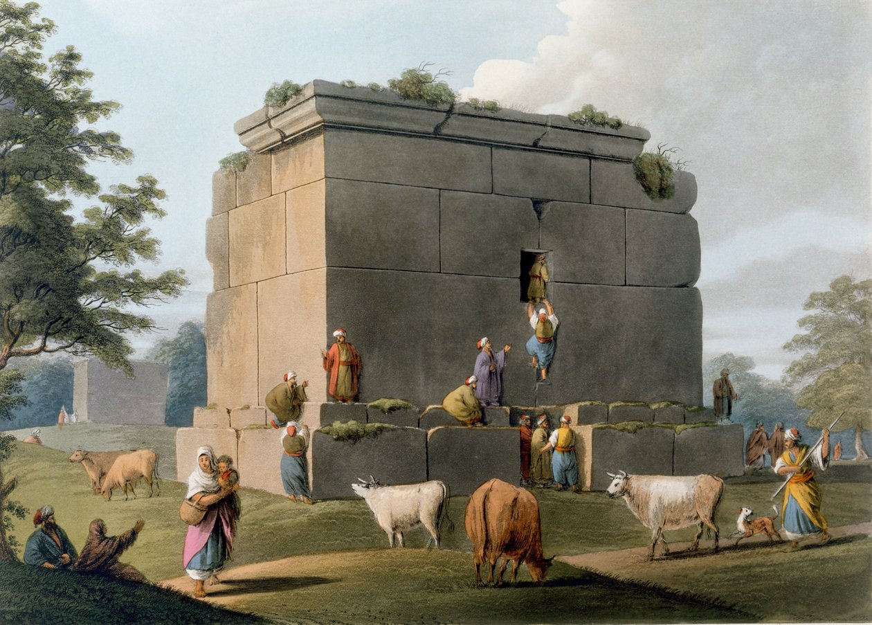 Monument tussen Tripoli en Tortosa, gegraveerd door William Watts, 1806 door Luigi Mayer