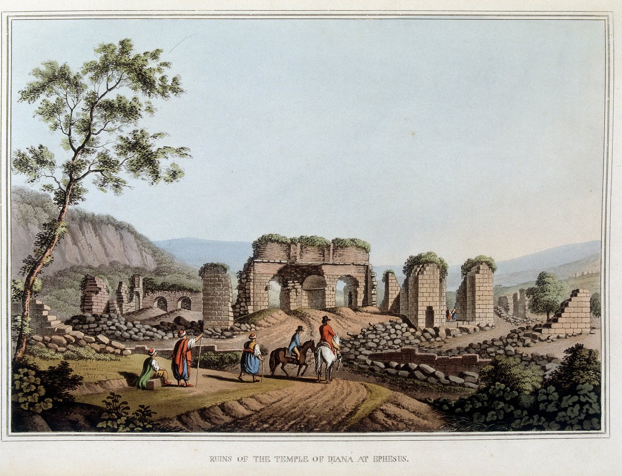 Ruïnes van de tempel van Diana (Artemis) in Efeze, vroeger een oude stad van Griekenland, nu in Turkije. in 