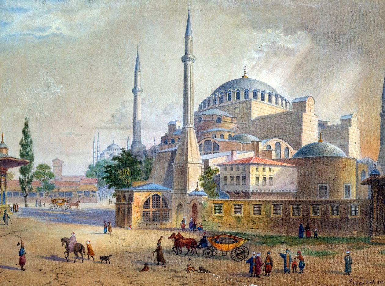 De Hagia Sophia in Constantinopel door Luigi Mayer