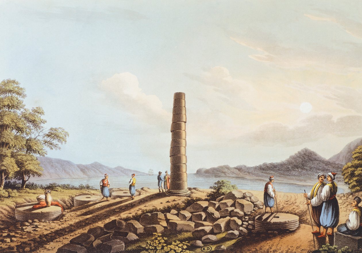 De resten van de Tempel van Hera in Samos door Luigi Mayer