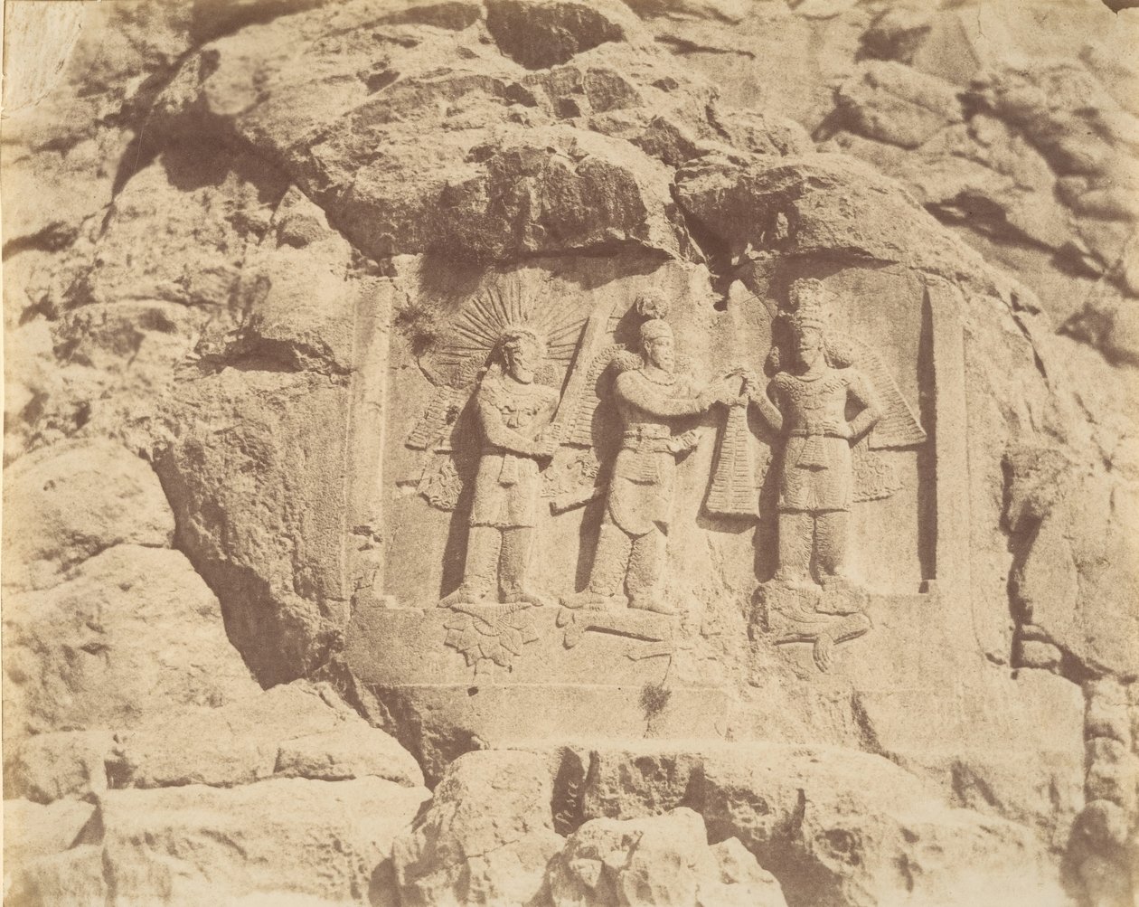 Tag-e Bustan, Kroningsceremonie van Shapour II, Kermanshah door Luigi Pesce