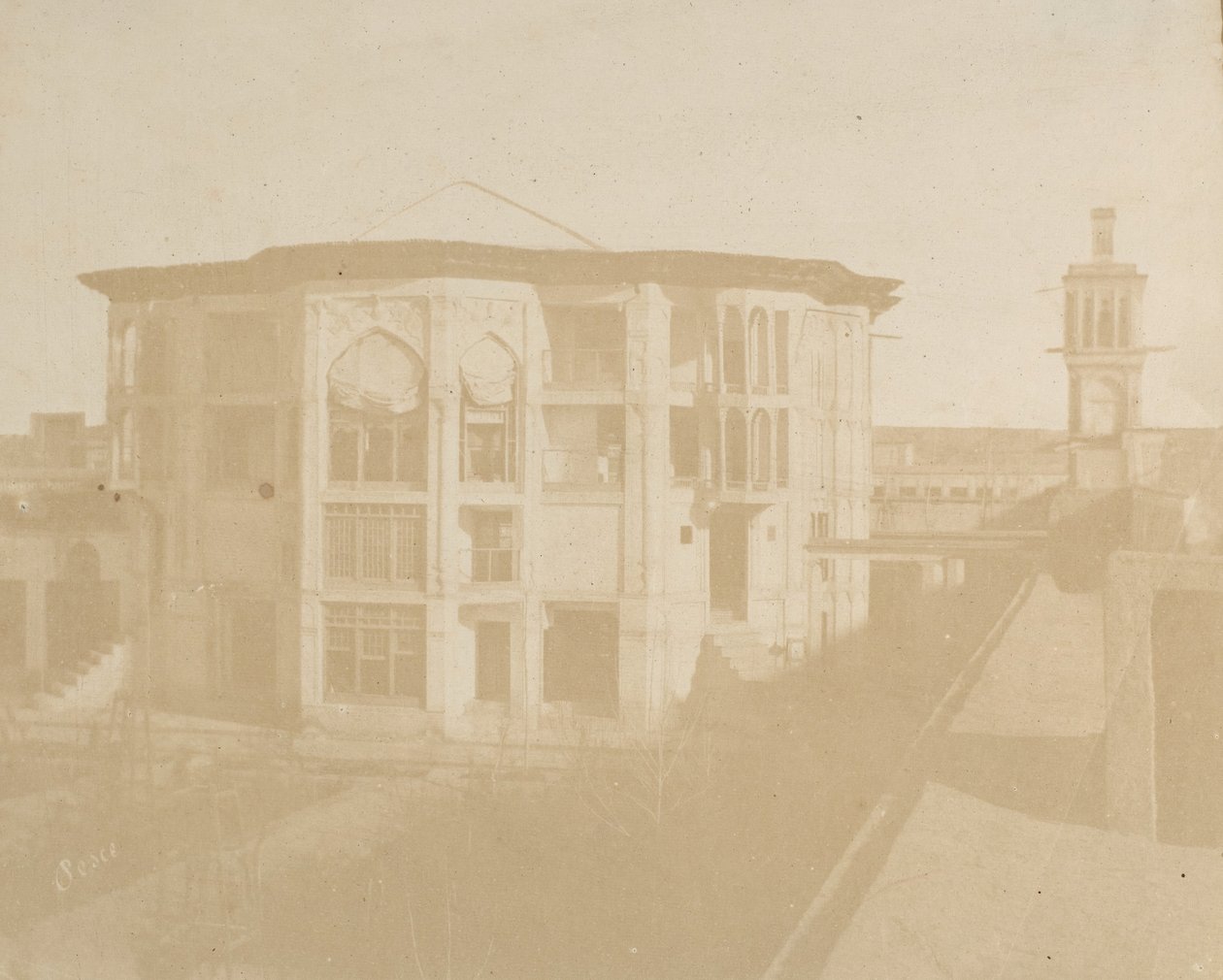 Teheran. Huis van de Eerste Minister Nezanneh, 1858 door Luigi Pesce