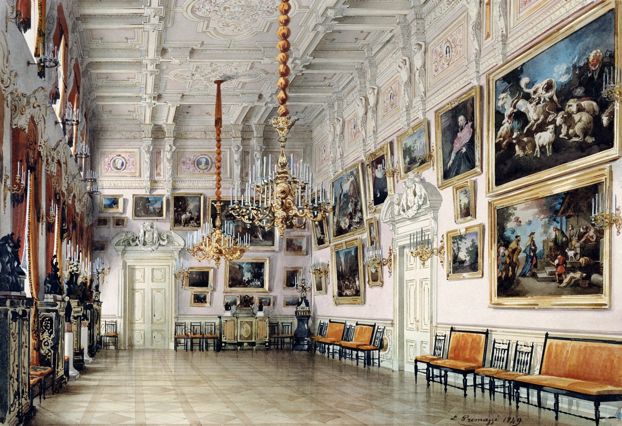 De Danszaal in het Huis van Graaf Bezborodko, St. Petersburg, 1849 door Luigi Premazzi