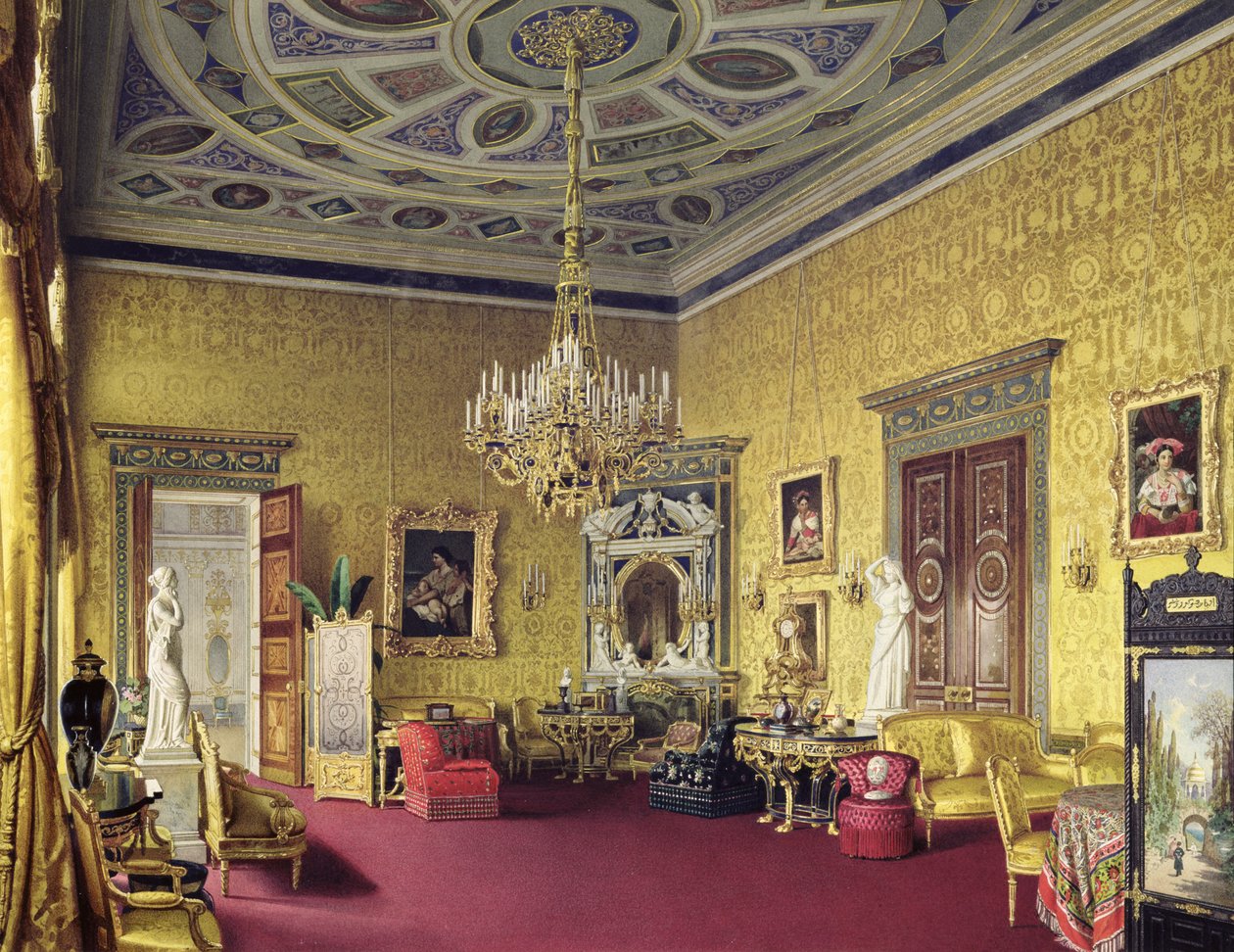 De Lyonzaal in het Catharinapaleis in Tsarskoye Selo, 1859 door Luigi Premazzi