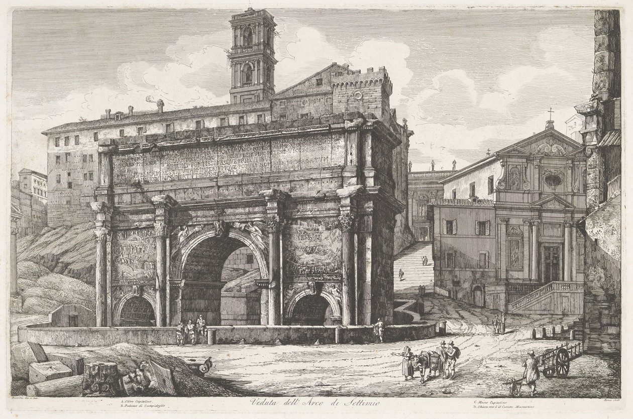 Boog van Septimius Severus te Rome door Luigi Rossini