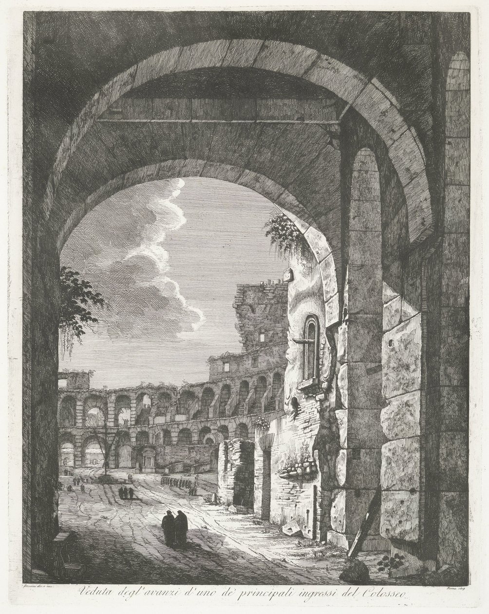 Het Colosseum te Rome door Luigi Rossini
