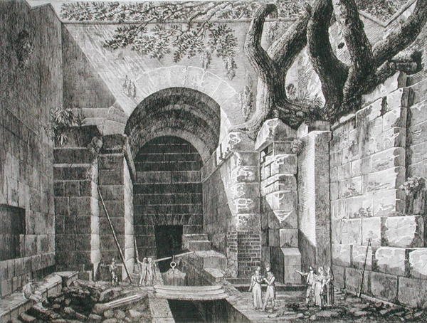 Romeinse overblijfselen bij Castel Gandolfo, Meer Albano, uit 