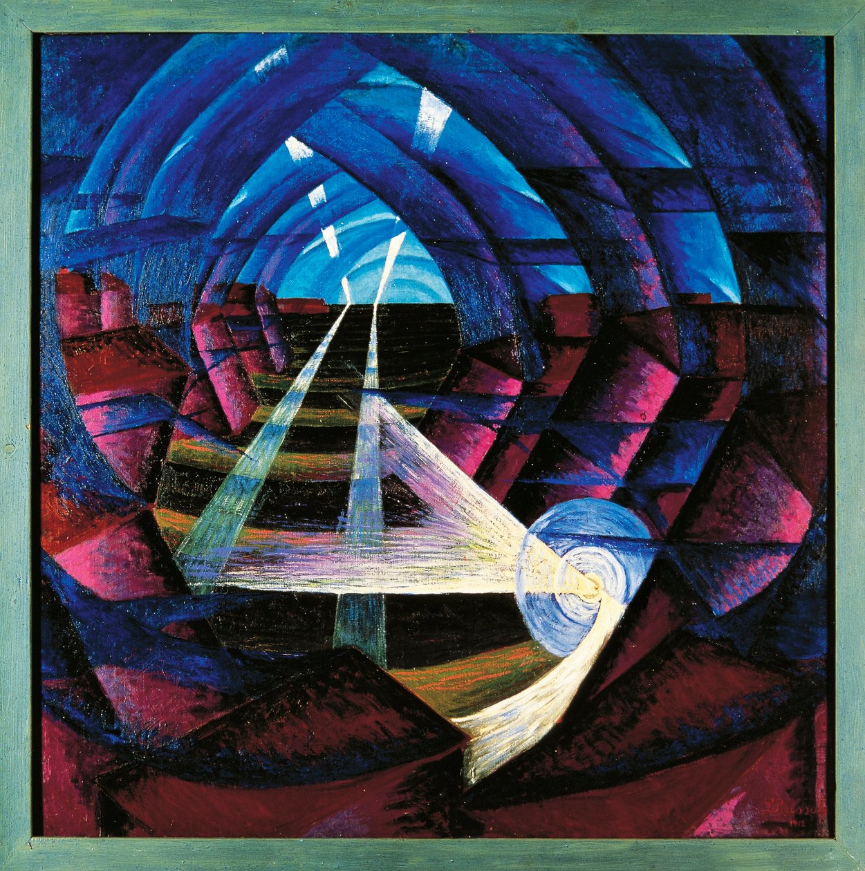 Zwitserland, Basel, Compenetratie van Huizen+Licht+Lucht door Luigi Russolo