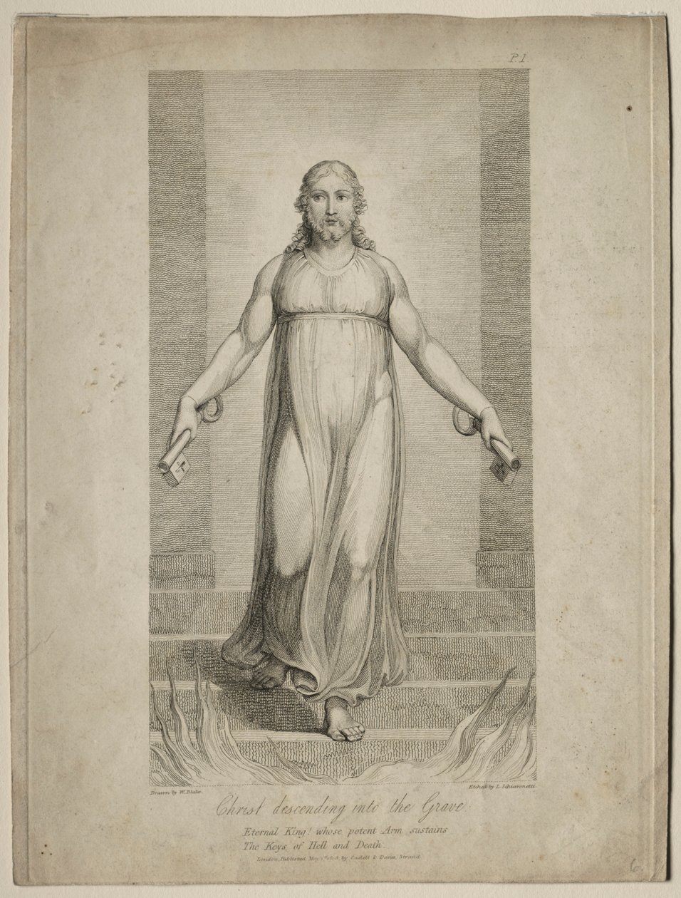 Christus Daalt in het Graf door Luigi Schiavonetti