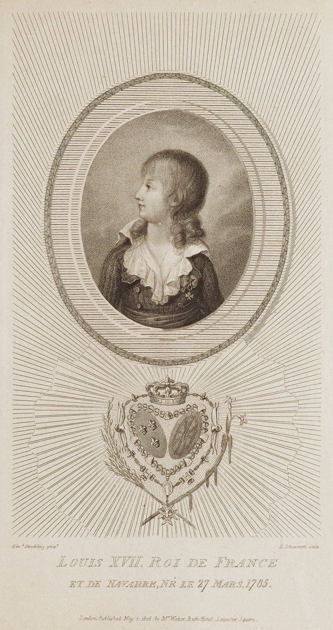 Lodewijk XVII, koning van Frankrijk door Luigi Schiavonetti