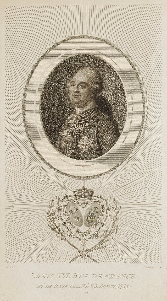 Lodewijk XVI, koning van Frankrijk door Luigi Schiavonetti