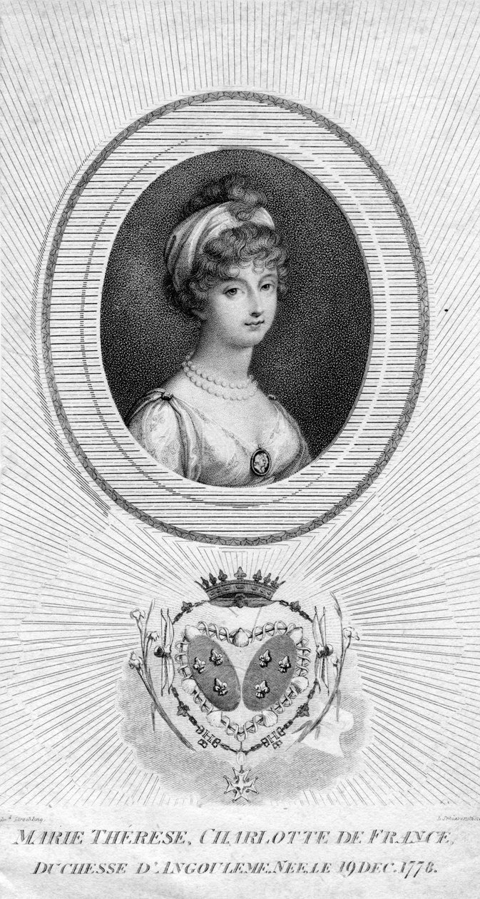 Marie-Therese-Charlotte de Bourbon, hertogin van Angoulême en dauphine van Frankrijk, 1805 door Luigi Schiavonetti
