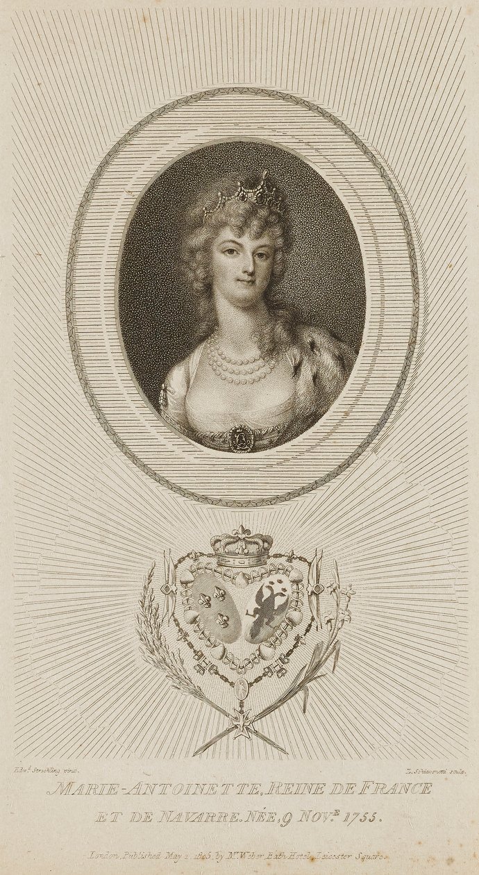 Marie Antoinette, koningin van Frankrijk door Luigi Schiavonetti