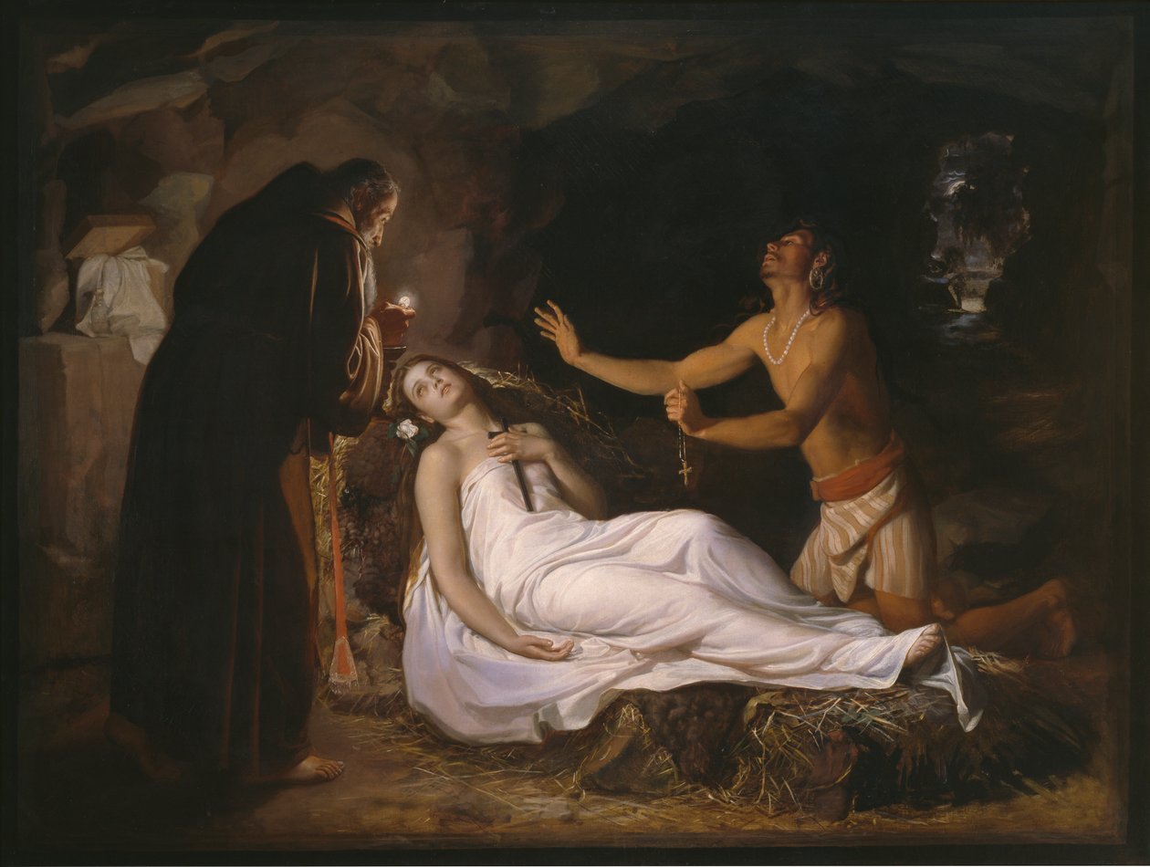Laatste momenten van Atala, 1871 door Luis Monroy