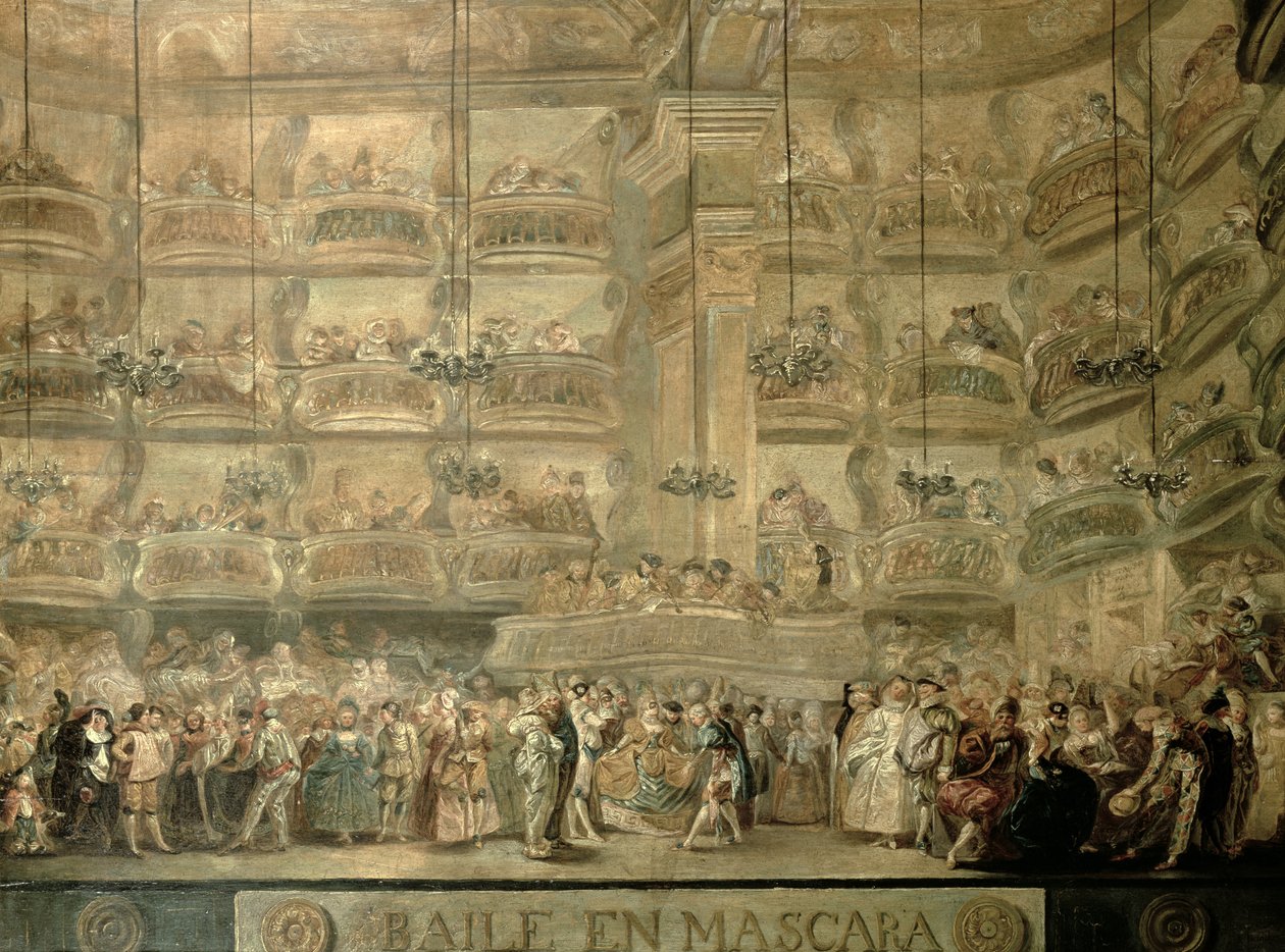 Het Gemaskerde Bal, c.1767 door Luis Paret y Alcazar