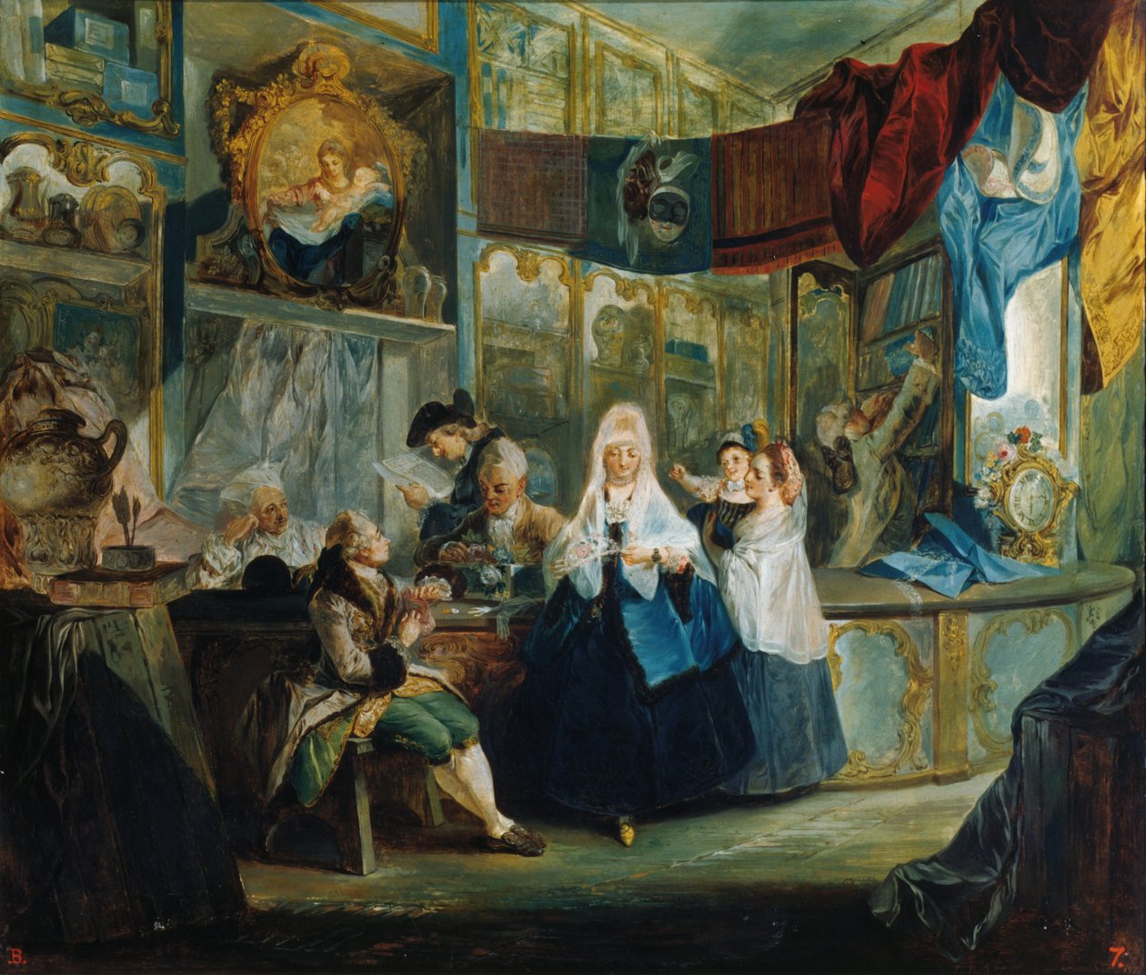 De winkel van antiquair Geniani door Luis Paret y Alcazar