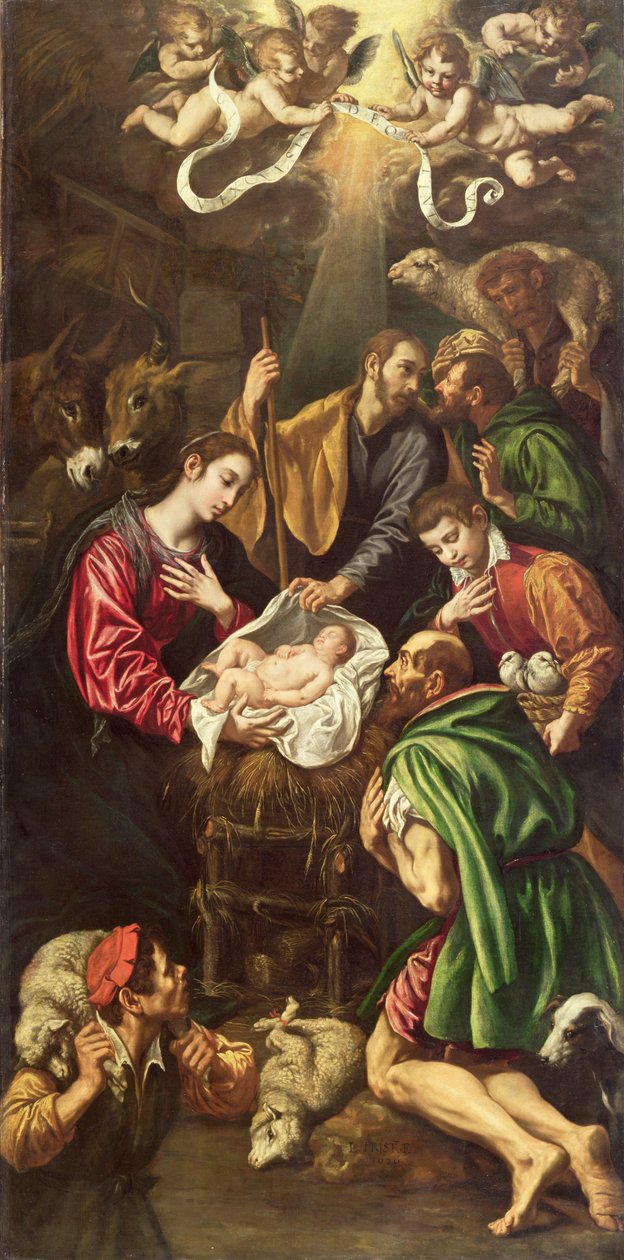 De aanbidding van de herders, c.1620 door Luis Tristan de Escamilla