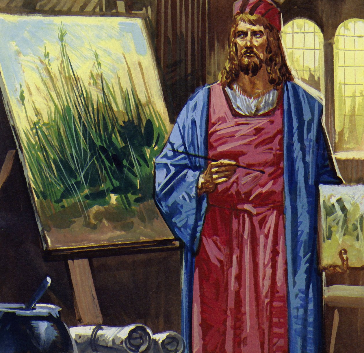 Durer reisde naar Venetië en bracht daar veel tijd door met schilderen (kleurenlitho) door Luis Arcas Brauner