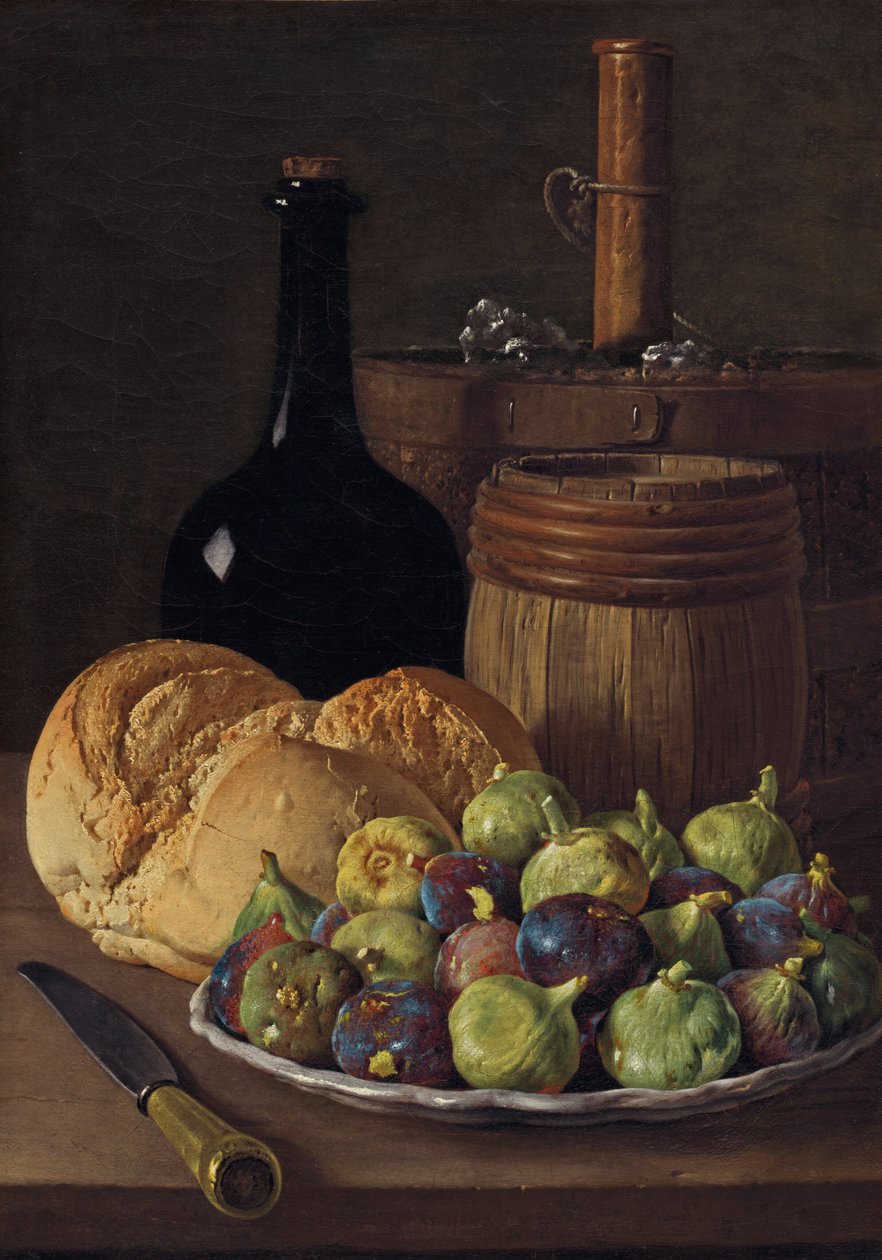 Stilleven met Vijgen en Brood, ca. 1770 door Luis Meléndez