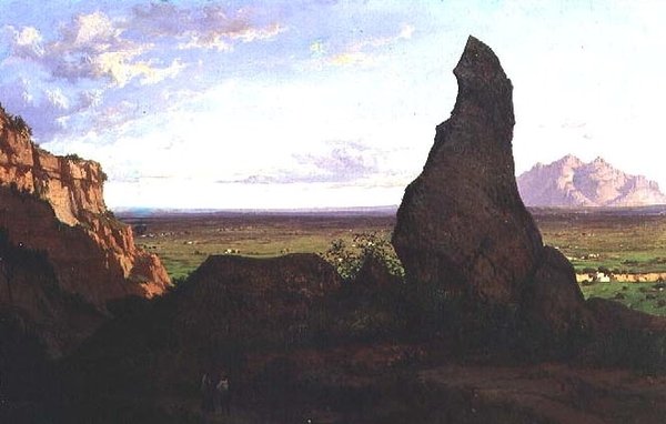Landschap met een Prominente Rots door Luis Rigalt