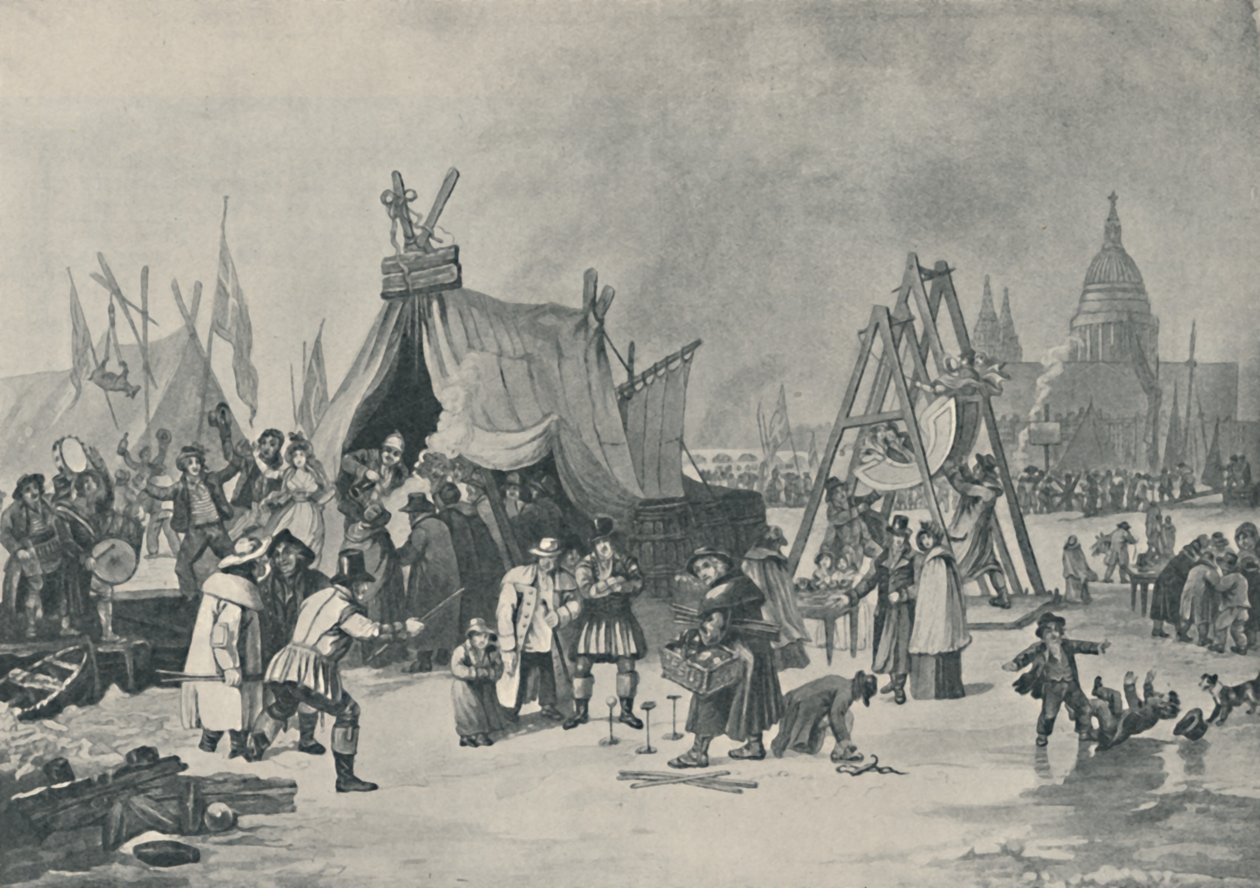 De Kermis op de Bevroren Theems, 1814 door Luke Clennell