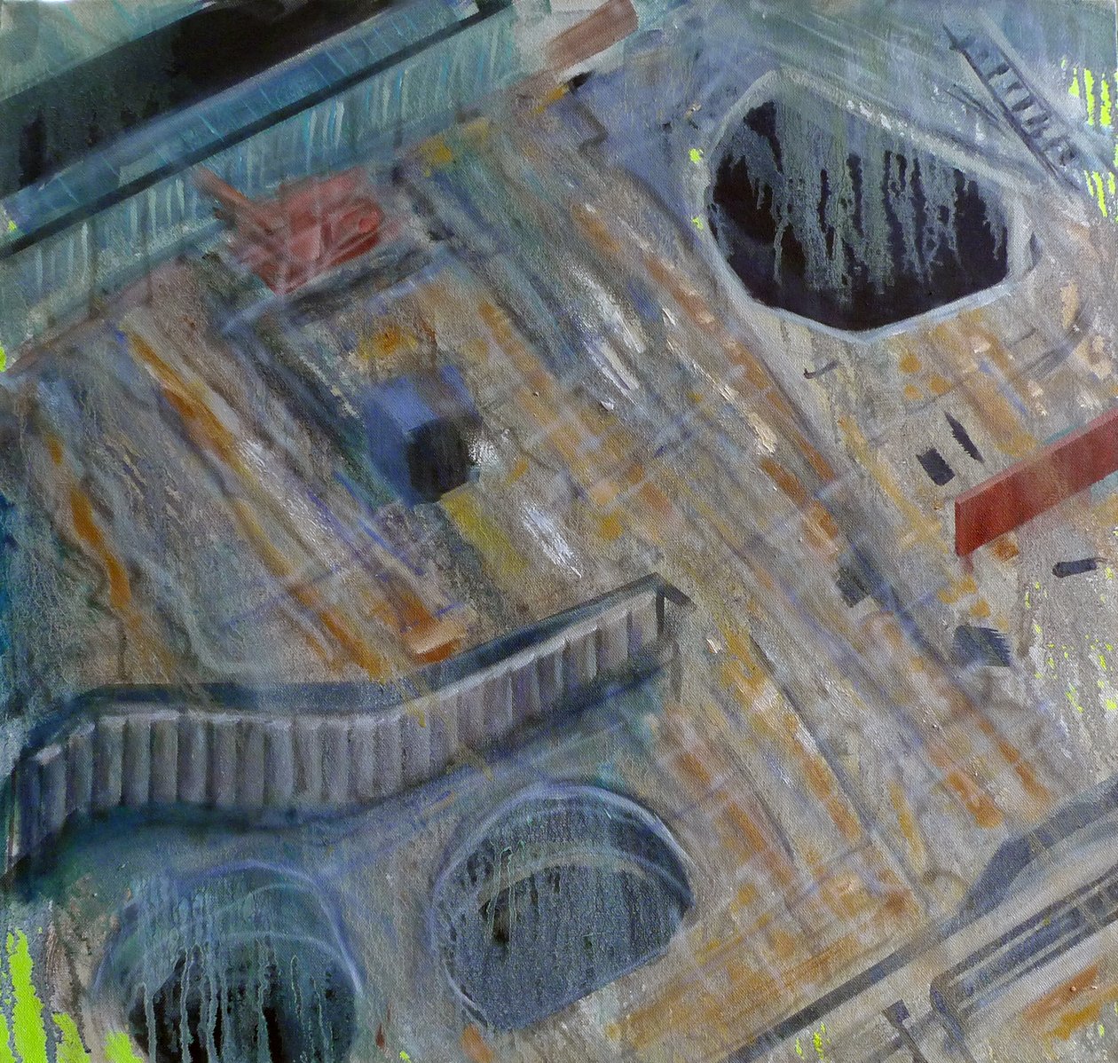 Metastructuur V, 2015 (olieverf op doek) door Luke M Walker