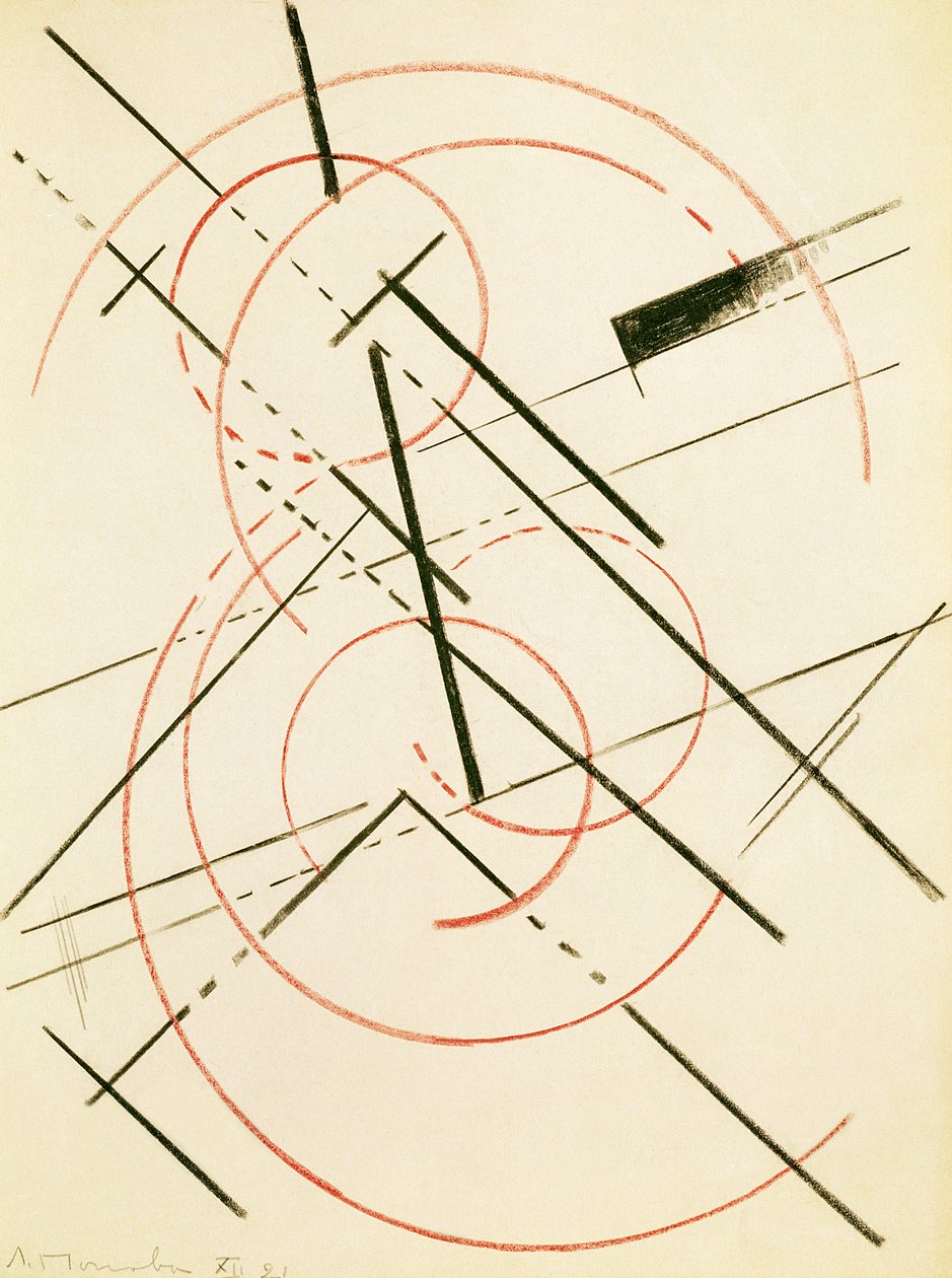 Lineaire compositie door Lyubov Sergeevna Popova