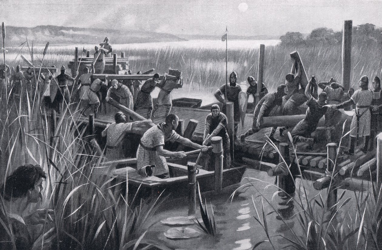 De bouw van Williams dam bij Ely, jaren 1920 door M. Mackinlay