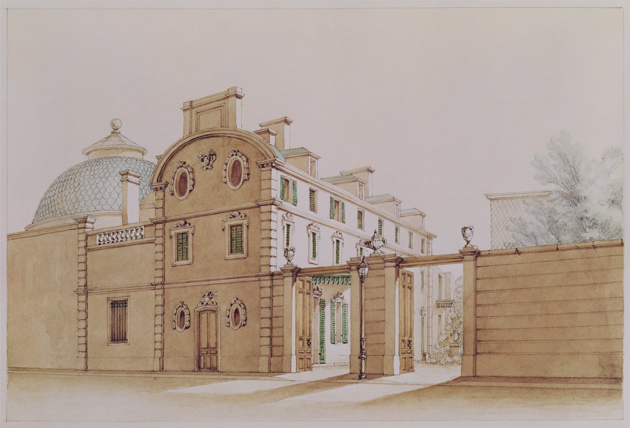 Uitzicht op het huis in rue Fortunee, gekocht door Honore de Balzac (1799-1850) in 1847 door M. Santi