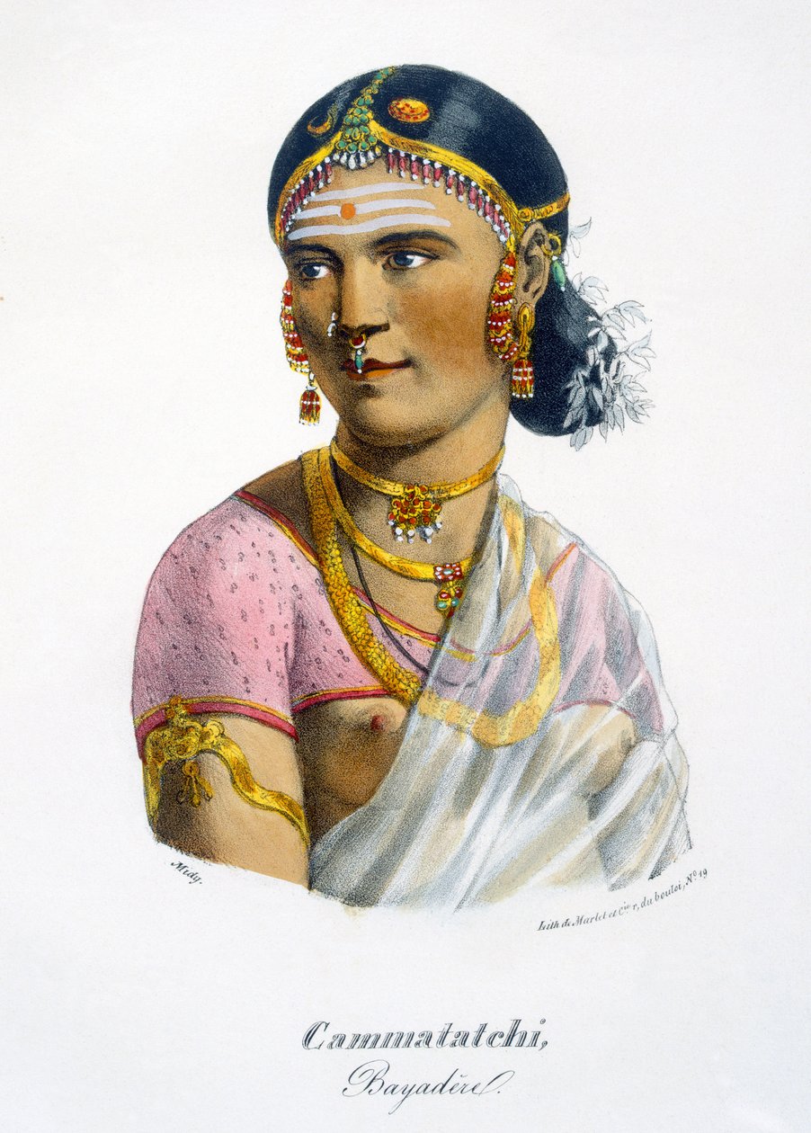 Cammatatchi, een danser, 1827-35 door M.E. Burnouf