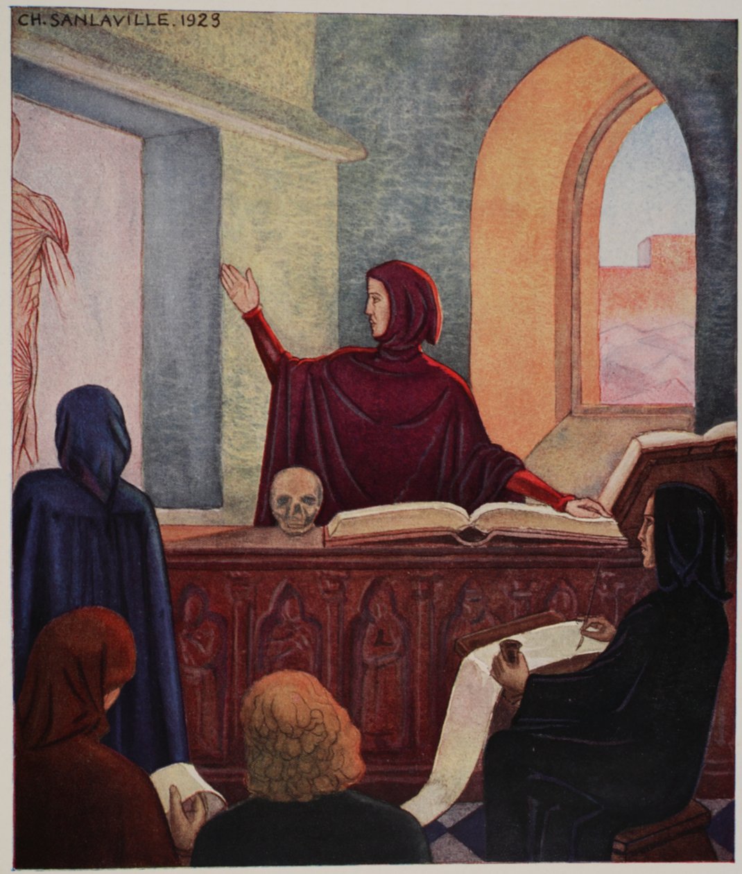 Henri de Mondeville geeft anatomieles, Universiteit van Montpellier door M. Charles Sanlaville
