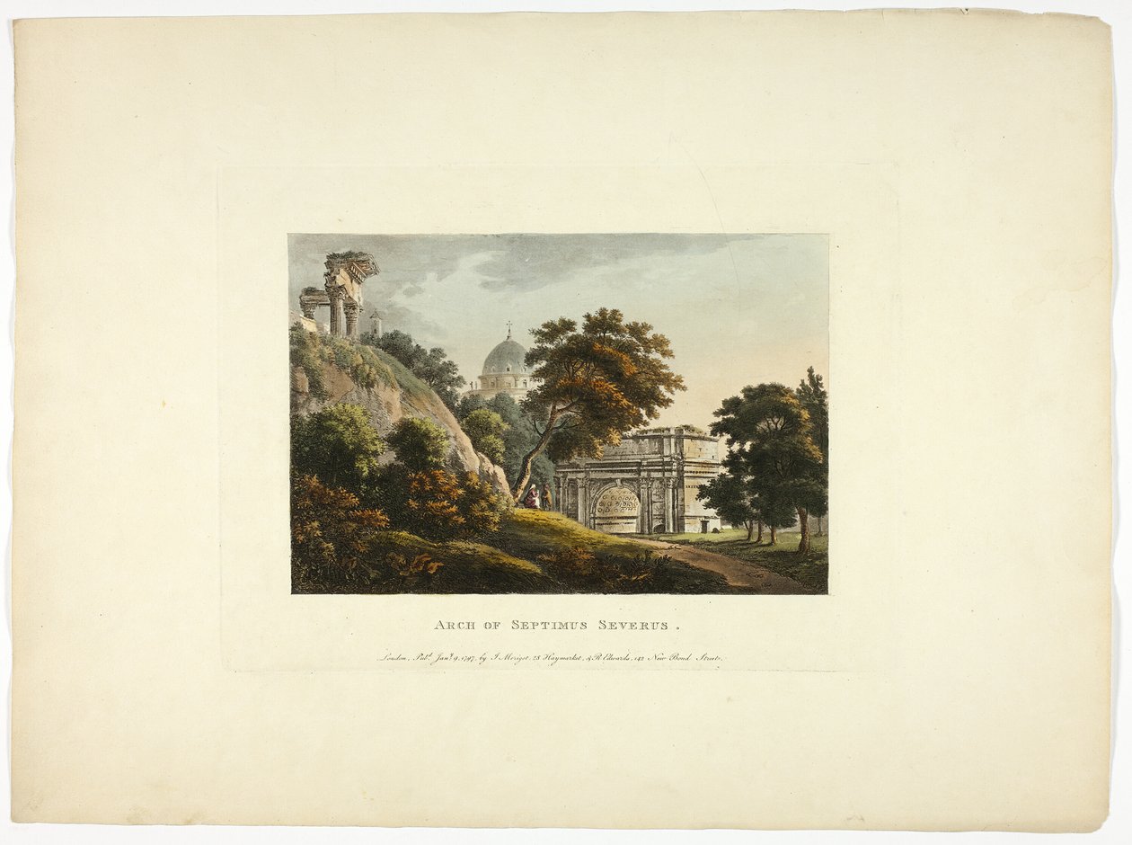 Boog van Septimus Severus, plaat vier van de Ruïnes van Rome door M. Dubourg