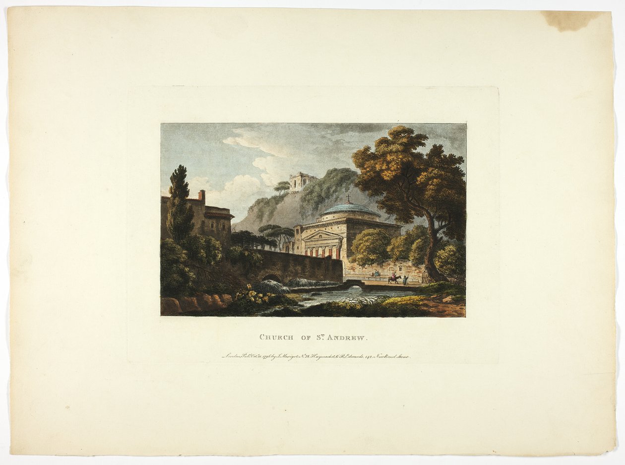 Andreaskerk, plaat achttien van de ruïnes van Rome door M. Dubourg