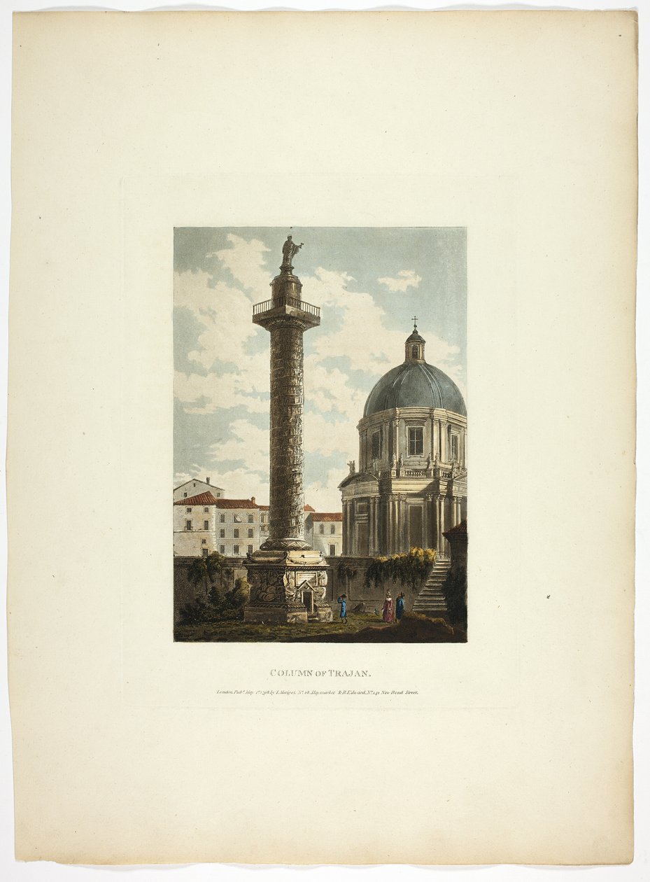 Zuil van Trajanus, plaat eenentwintig uit Ruïnes van Rome door M. Dubourg