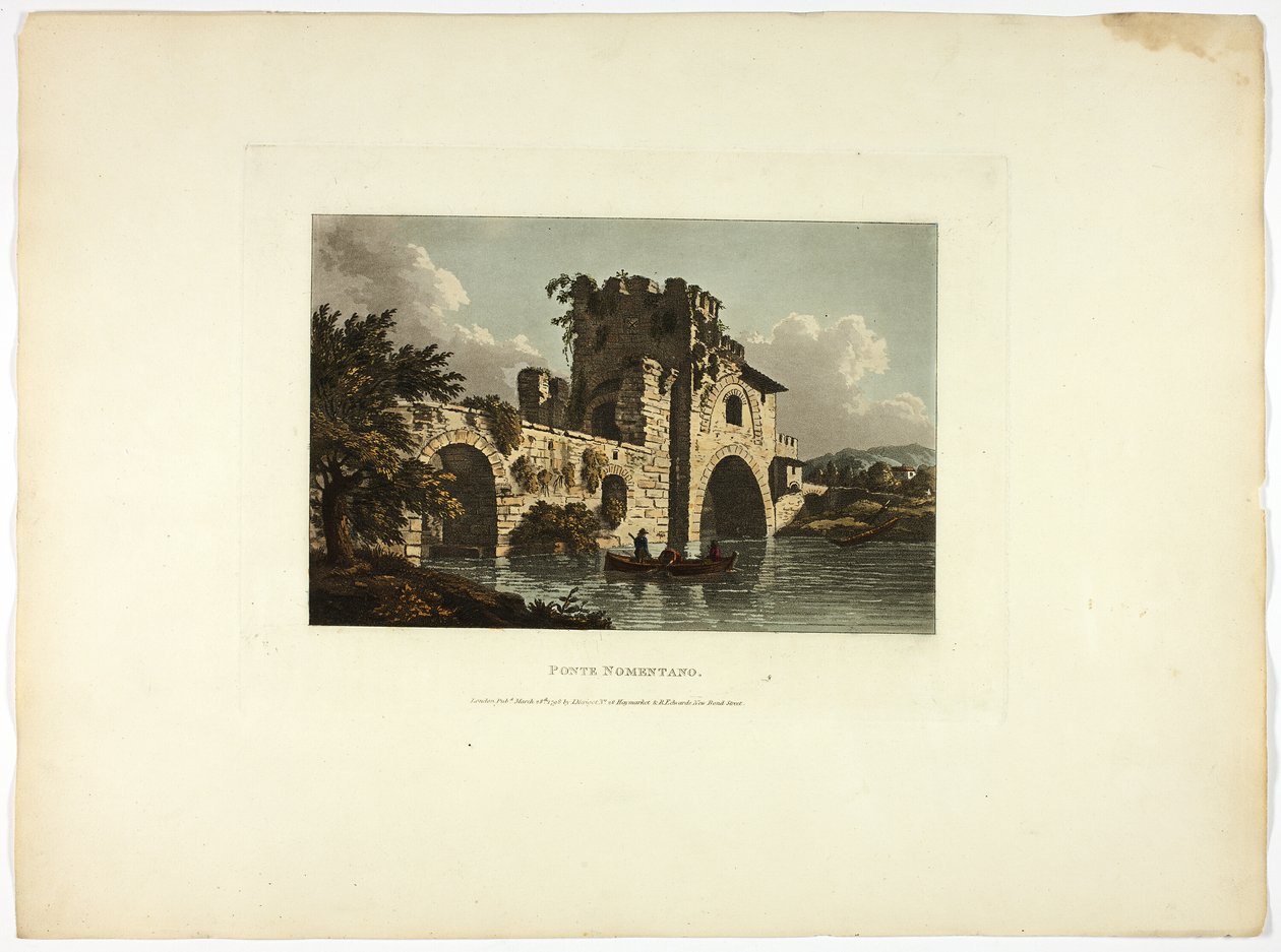 Ponte Nomentano, plaat zevenentwintig uit Ruïnes van Rome door M. Dubourg
