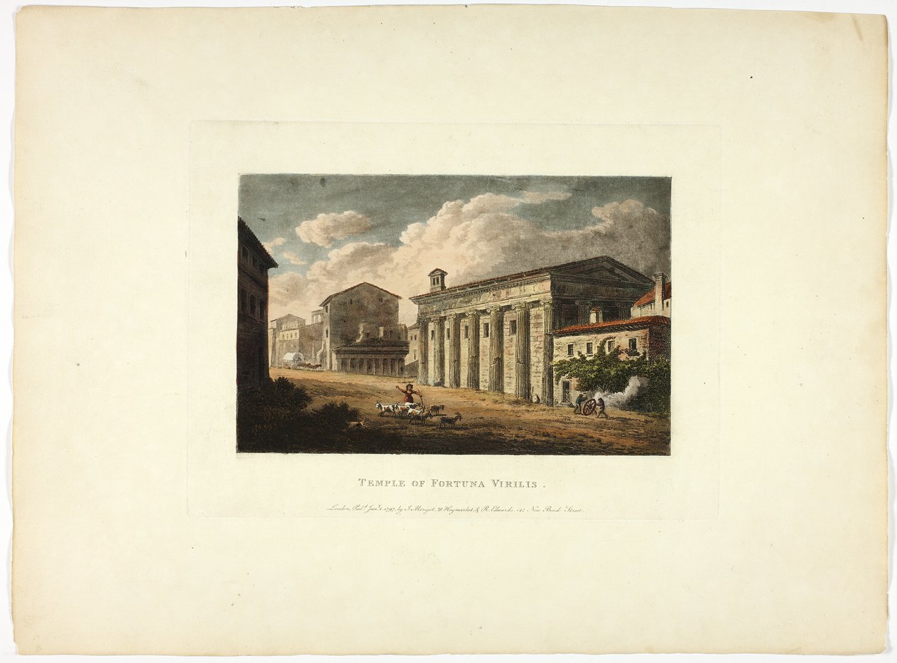 Tempel van Fortuna Virilis, plaat vierendertig van de Ruïnes van Rome door M. Dubourg
