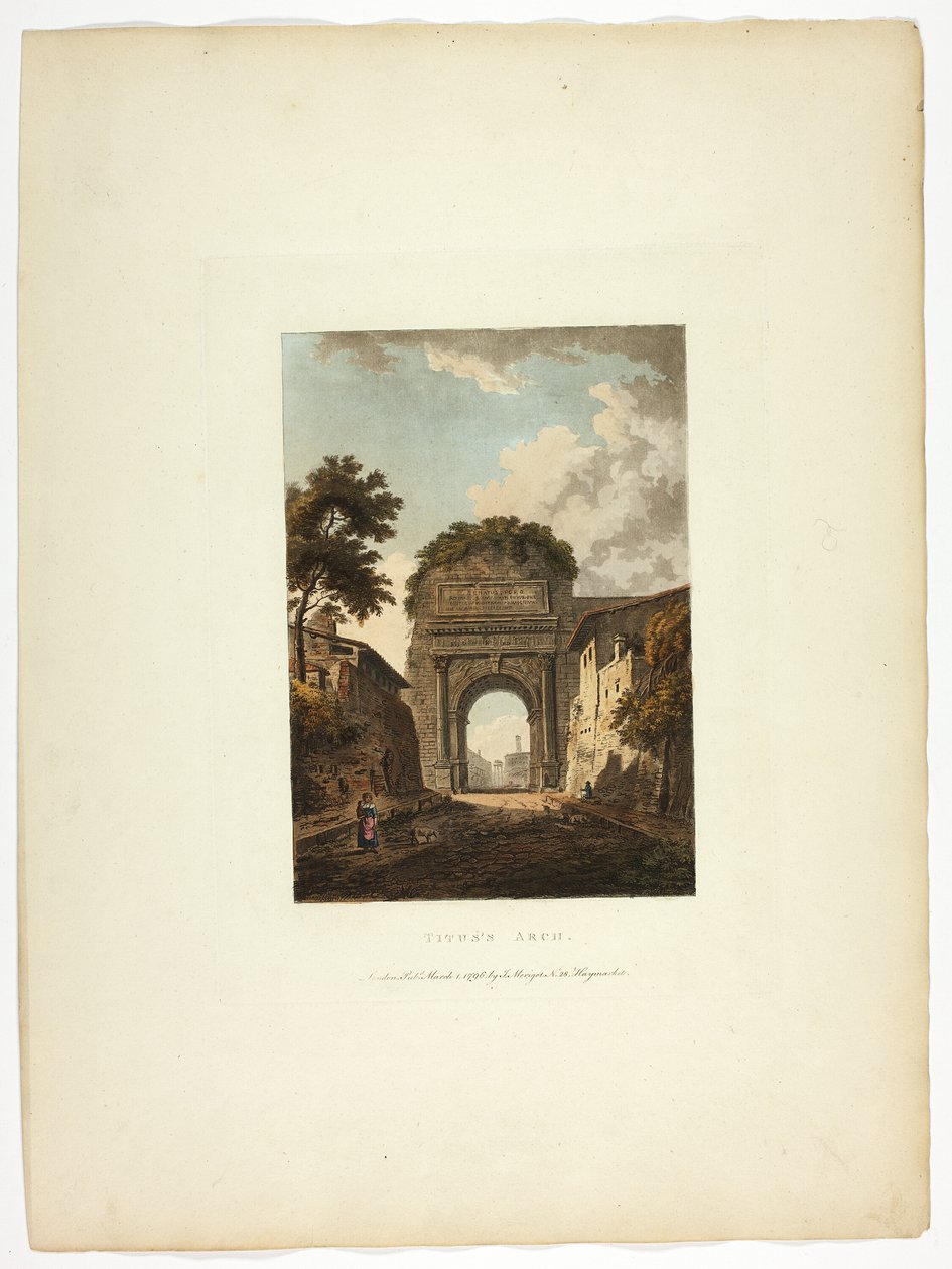 De boog van Titus, plaat tien van de ruïnes van Rome door M. Dubourg
