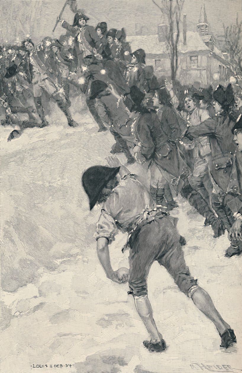 Bonaparte Aanvallend op Sneeuwforten bij de School van Brienne, 1896 door M. Haider