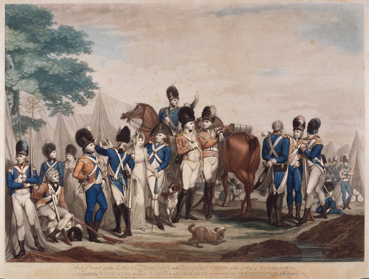 Soldaten van het Loyal Associated and Volunteer Corps van de City of Westminster door M Place
