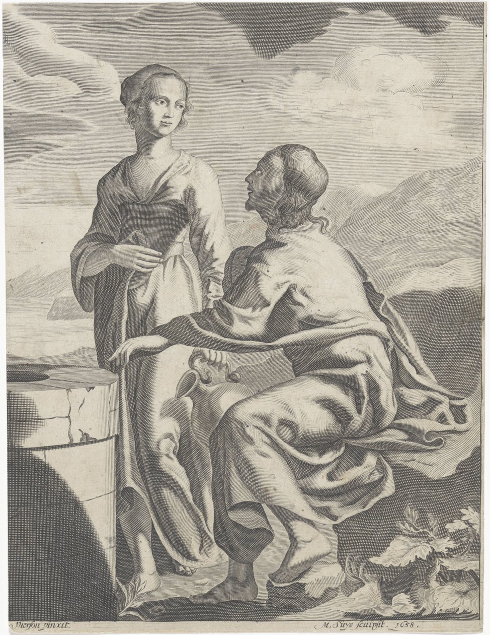Christus en de Samaritaanse vrouw door M. Suys