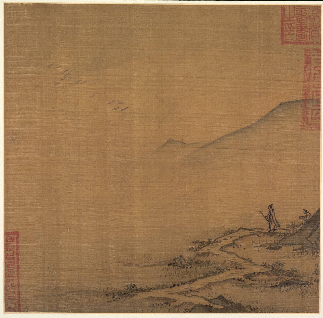 Landschap met Vliegende Ganzen door Ma Lin