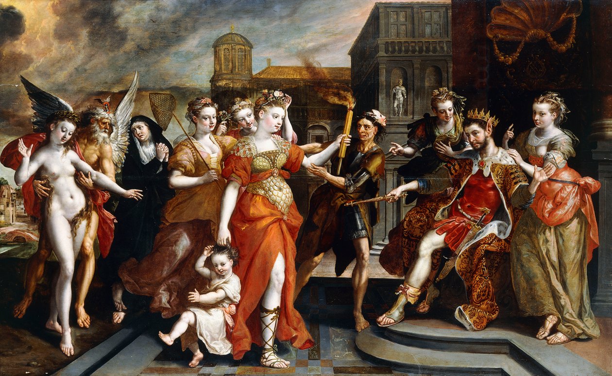 De Calumnie van Apelles door Maarten de Vos