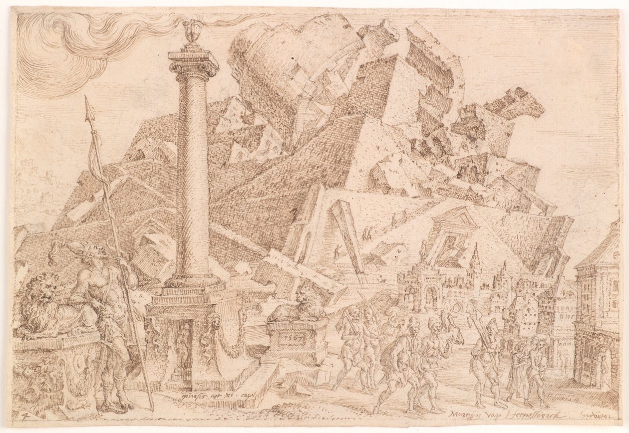 De vernietiging van de Toren van Babel door Maarten van Heemskerck
