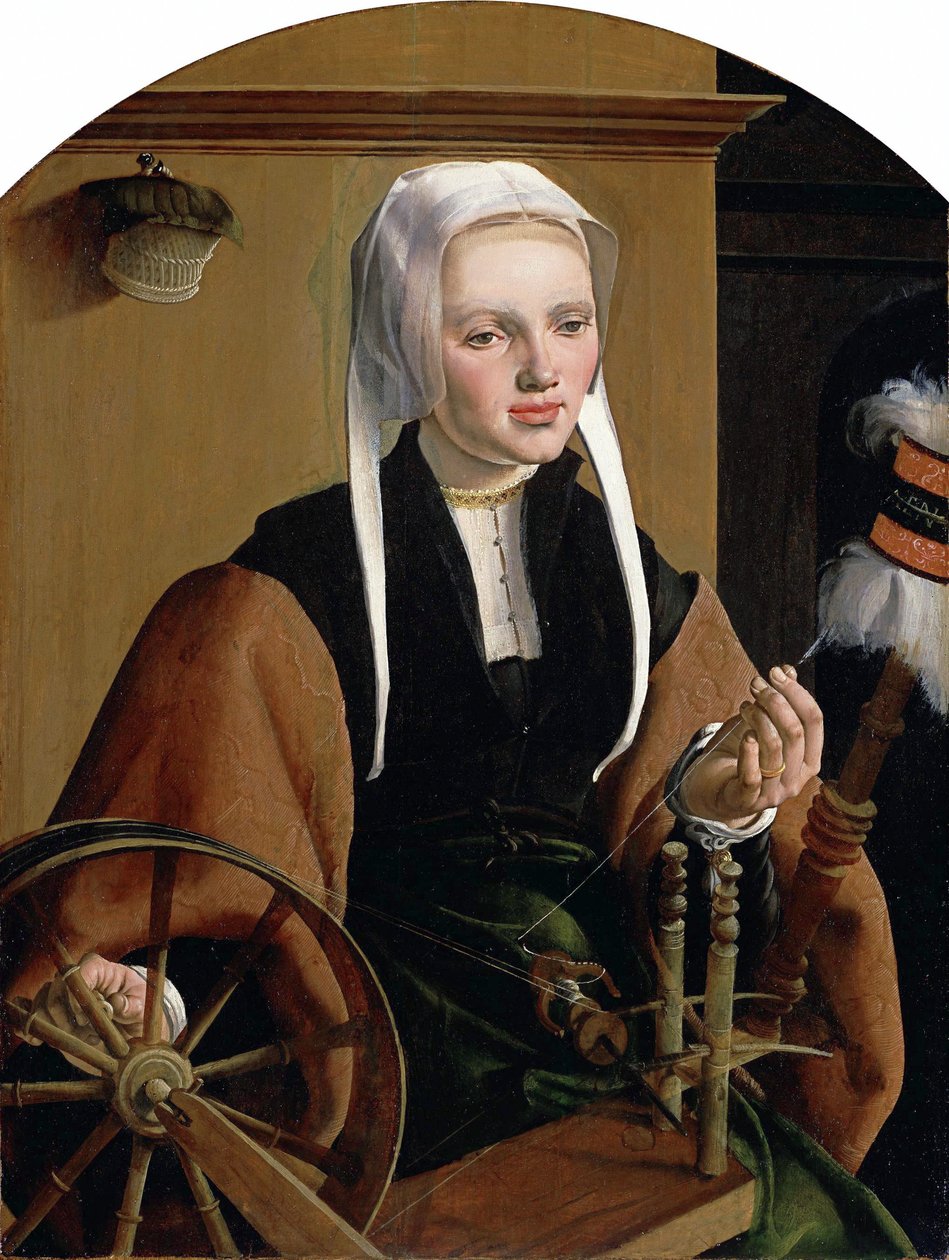 Duits: Weibliches Bildnis, Anna Codde Portret van (mogelijk) Anna Codde, echtgenote van Pieter Gerritsz Bicker door Maarten van Heemskerck