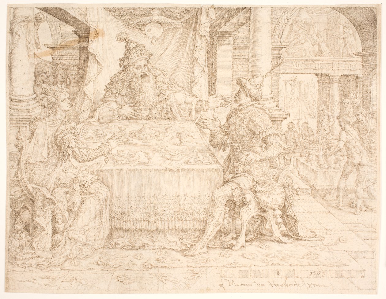 De val van Haman door Maarten van Heemskerck