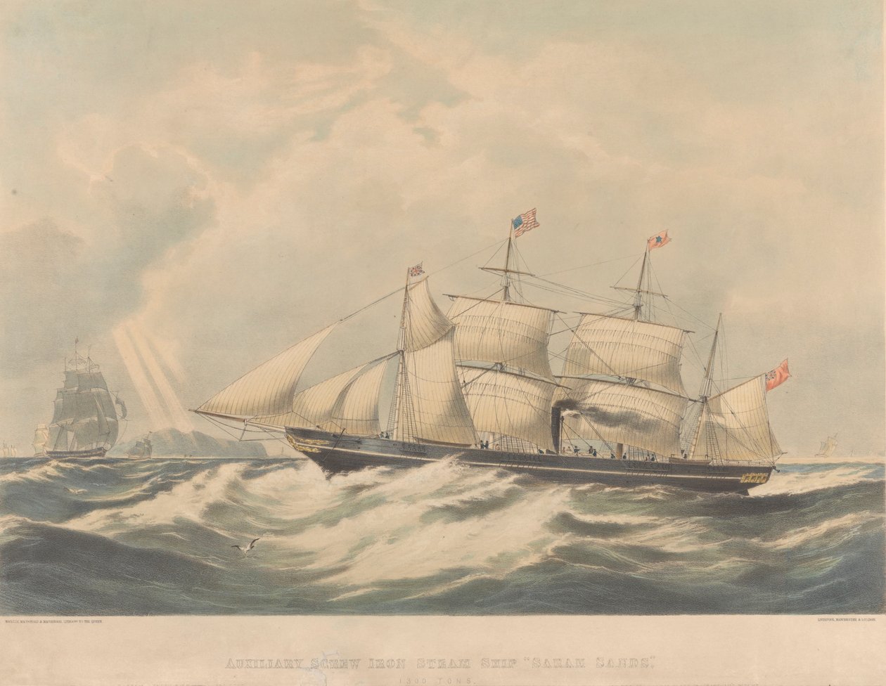 Hulpschroefijzeren stoomschip 