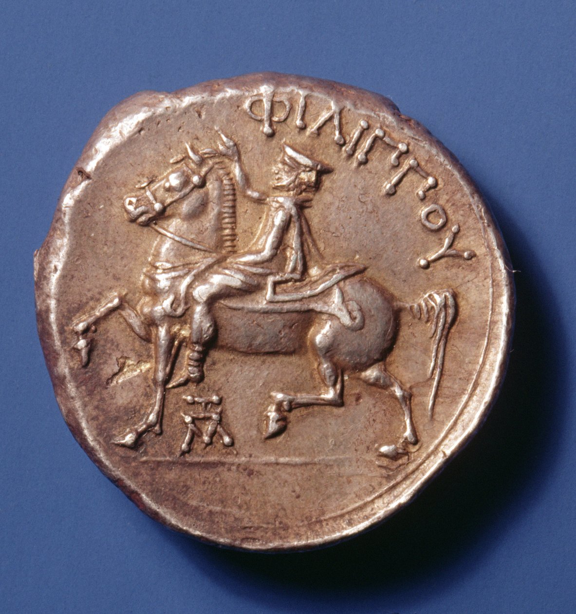 Zilveren munt van Filips II van Macedonië met afbeelding van een ruiter door Macedonian School