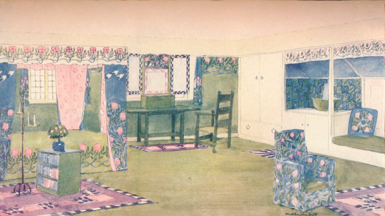 Een Landelijk Huisje: Ontwerp voor Slaapkamer, c1900 1902 door Mackay Hugh Baillie Scott
